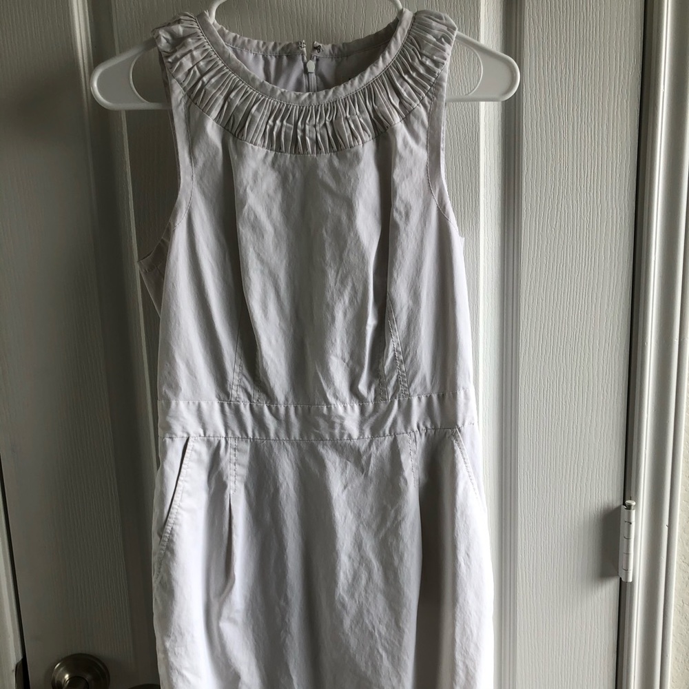 Banana Republic white sheath dress with pockets